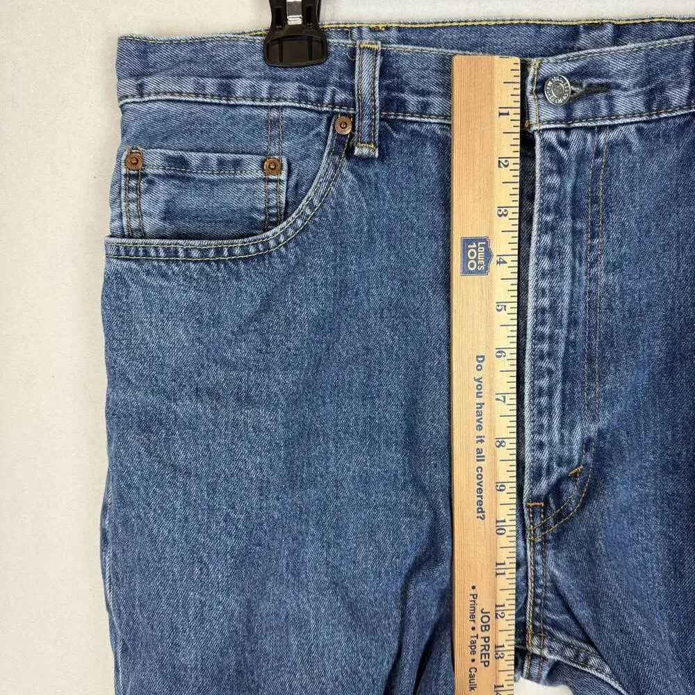 Levi's 550 Mens 39x32 Blue Denim‎ Medium Wash Relaxed Fit Straight Leg Zip Fly